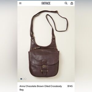 FatFace Anna Chocolate Brown Oiled Leather Crossbody Messenger Bag Unisex